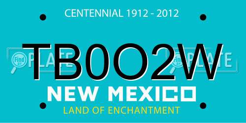 TB0O2W New Mexico License Plate