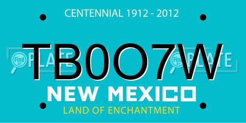 TB0O7W New Mexico License Plate