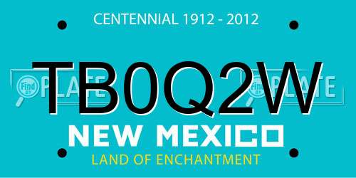 TB0Q2W New Mexico License Plate