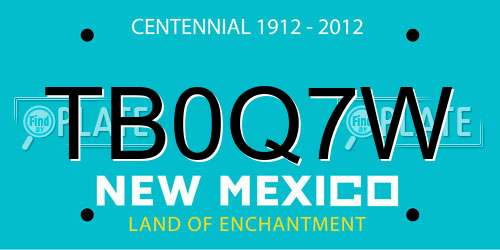 TB0Q7W New Mexico License Plate