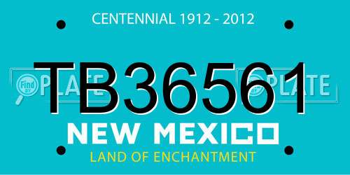 TB36561 New Mexico License Plate
