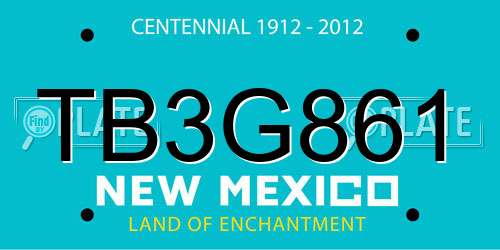 TB3G861 New Mexico License Plate