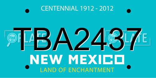 TBA2437 New Mexico License Plate