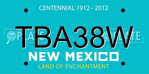 TBA38W New Mexico License Plate
