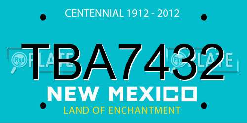 TBA7432 New Mexico License Plate