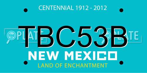 TBC53B New Mexico License Plate