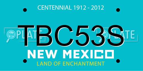 TBC53S New Mexico License Plate