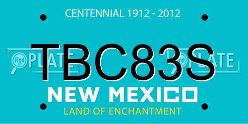 TBC83S New Mexico License Plate