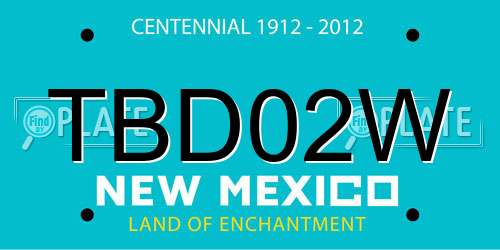 TBD02W New Mexico License Plate