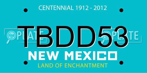 TBDD53 New Mexico License Plate