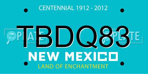 TBDQ83 New Mexico License Plate