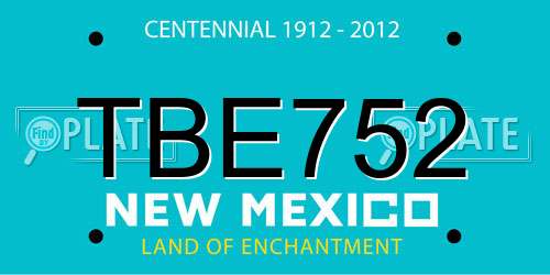 TBE752 New Mexico License Plate
