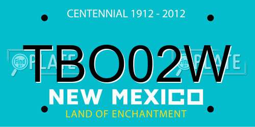 TBO02W New Mexico License Plate