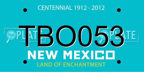TBO053 New Mexico License Plate