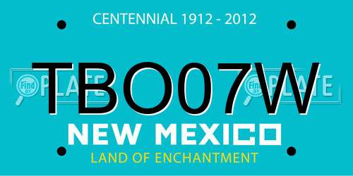 TBO07W New Mexico License Plate