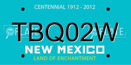 TBQ02W New Mexico License Plate