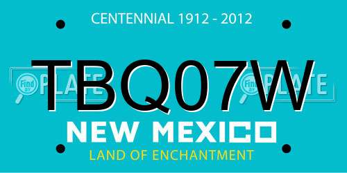 TBQ07W New Mexico License Plate