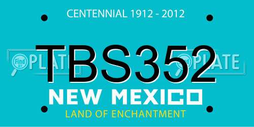 TBS352 New Mexico License Plate