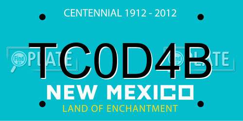 TC0D4B New Mexico License Plate