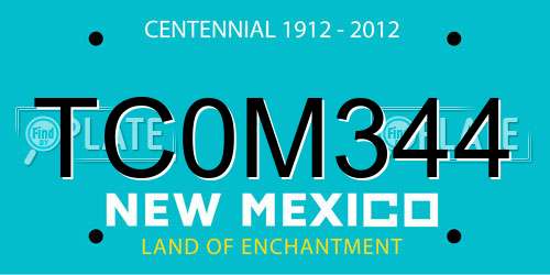 TC0M344 New Mexico License Plate