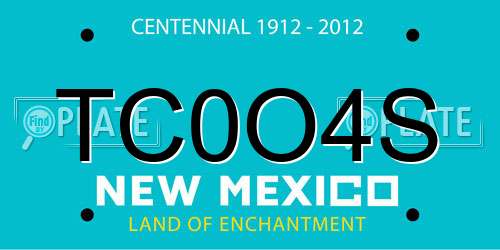 TC0O4S New Mexico License Plate