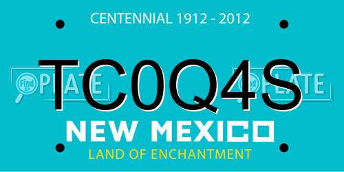 TC0Q4S New Mexico License Plate