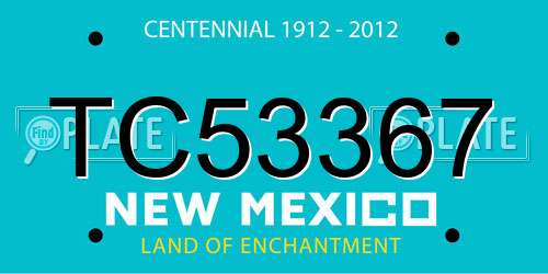 TC53367 New Mexico License Plate
