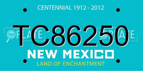 TC86250 New Mexico License Plate
