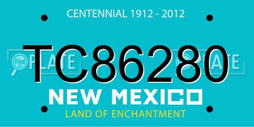 TC86280 New Mexico License Plate