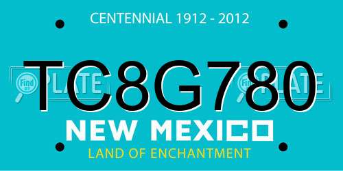TC8G780 New Mexico License Plate