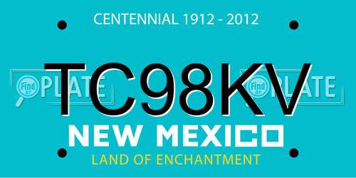TC98KV New Mexico License Plate