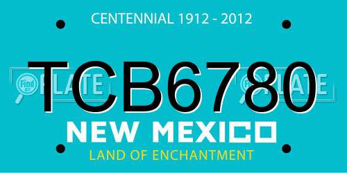 TCB6780 New Mexico License Plate