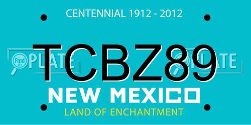 TCBZ89 New Mexico License Plate