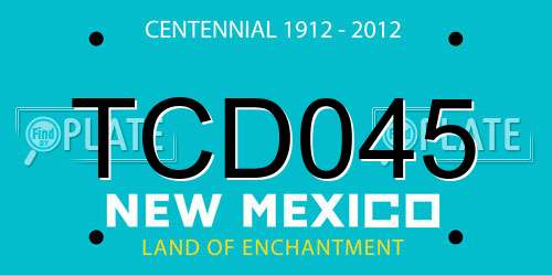 TCD045 New Mexico License Plate