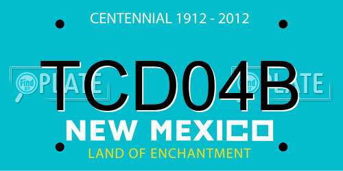 TCD04B New Mexico License Plate