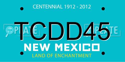 TCDD45 New Mexico License Plate