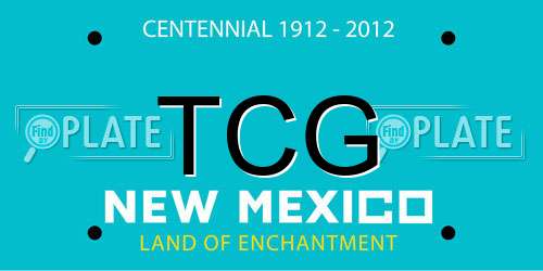 TCG New Mexico License Plate