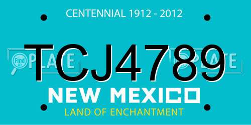 TCJ4789 New Mexico License Plate