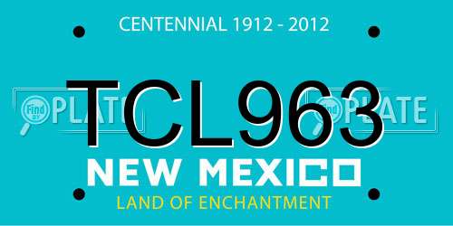 TCL963 New Mexico License Plate