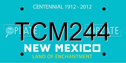 TCM244 New Mexico License Plate
