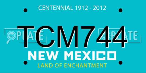 TCM744 New Mexico License Plate