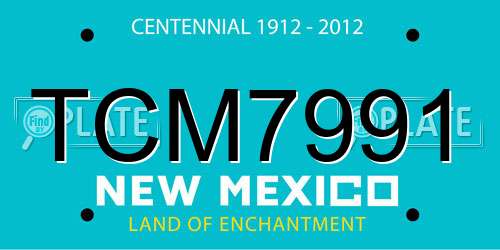 TCM7991 New Mexico License Plate