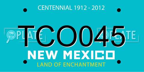 TCO045 New Mexico License Plate