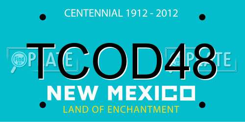 TCOD48 New Mexico License Plate