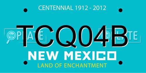 TCQ04B New Mexico License Plate