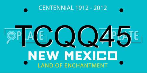 TCQQ45 New Mexico License Plate