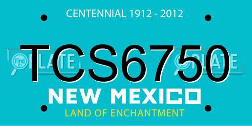 TCS6750 New Mexico License Plate