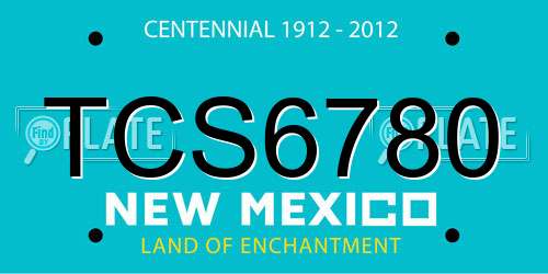 TCS6780 New Mexico License Plate