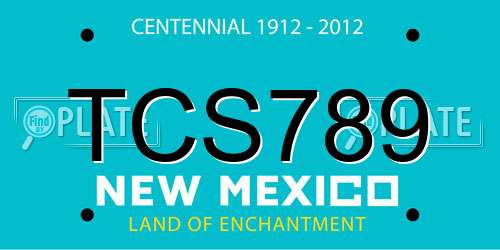 TCS789 New Mexico License Plate