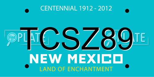 TCSZ89 New Mexico License Plate